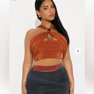 Fashion Nova Rust Crop Top